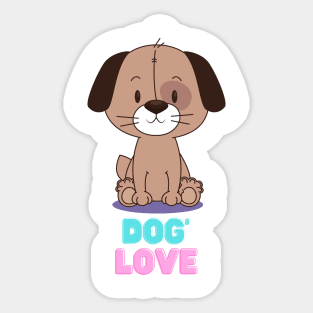 Love dog my family Sticker